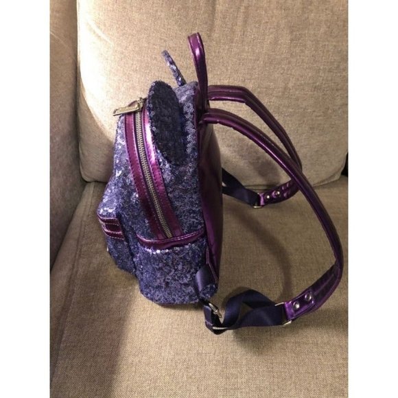 Loungefly Rare Grail Disney Parks Purple Potion Mini Backpack Wallet Minnie Ears - Picture 9 of 13
